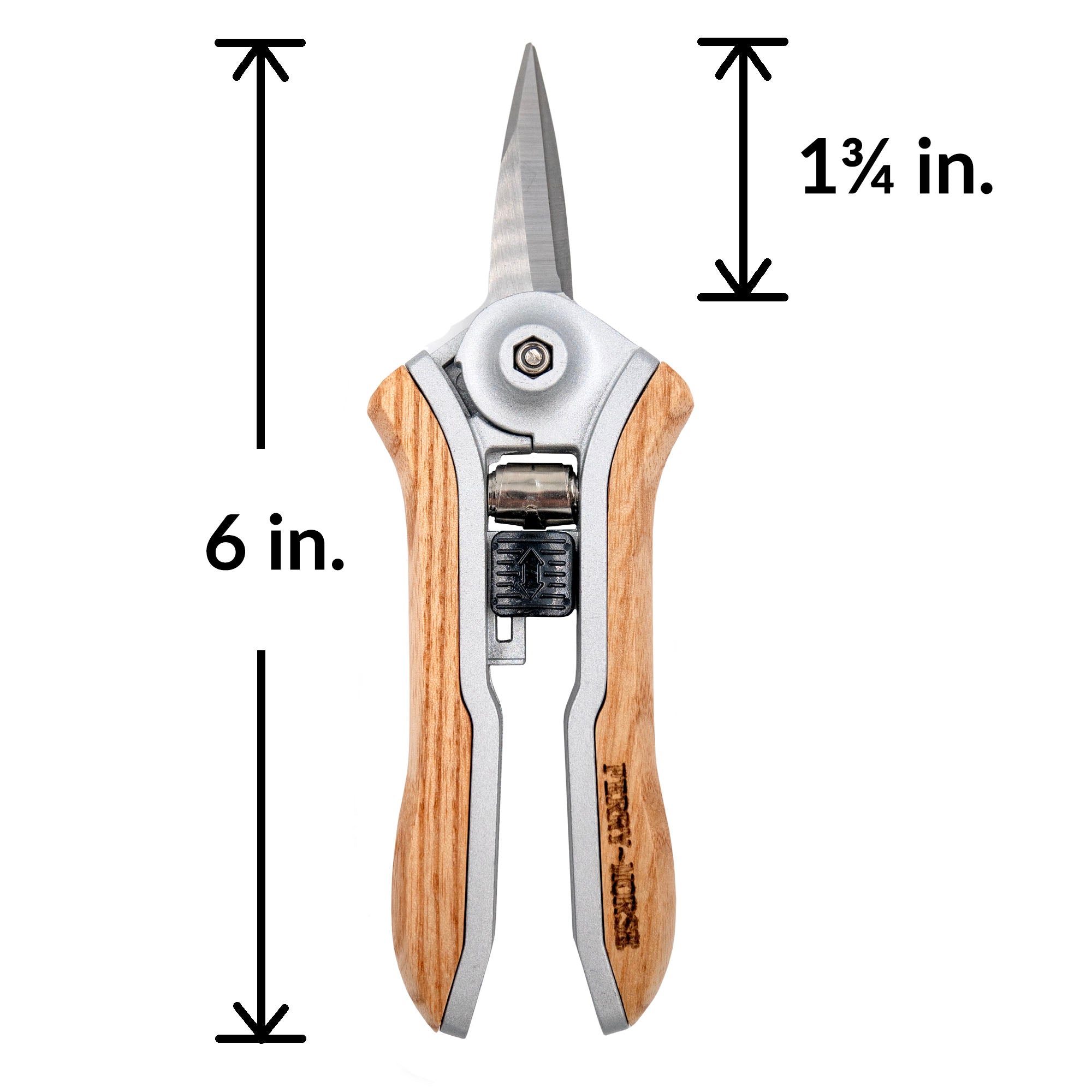 A pair of Ferry-Morse premium pruning garden snips with stainless steel blades and an ash wood handle.